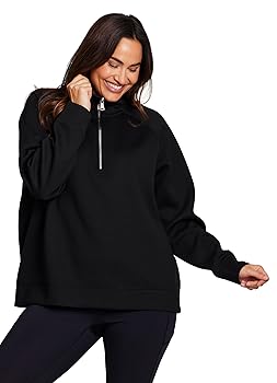 RBX Women's 1/4 Zip Sweatshirt, Transitional Luxe Athleisure